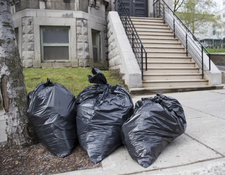 Eco-friendly materials sorted during a garage clearance